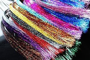 9 Packs 9 Colors 0.3mm Flashabou Holographic Tinsel Laser Flat Glittering Mylar Tinsel Sparkle Crystal Flash Trout Tube Fly F
