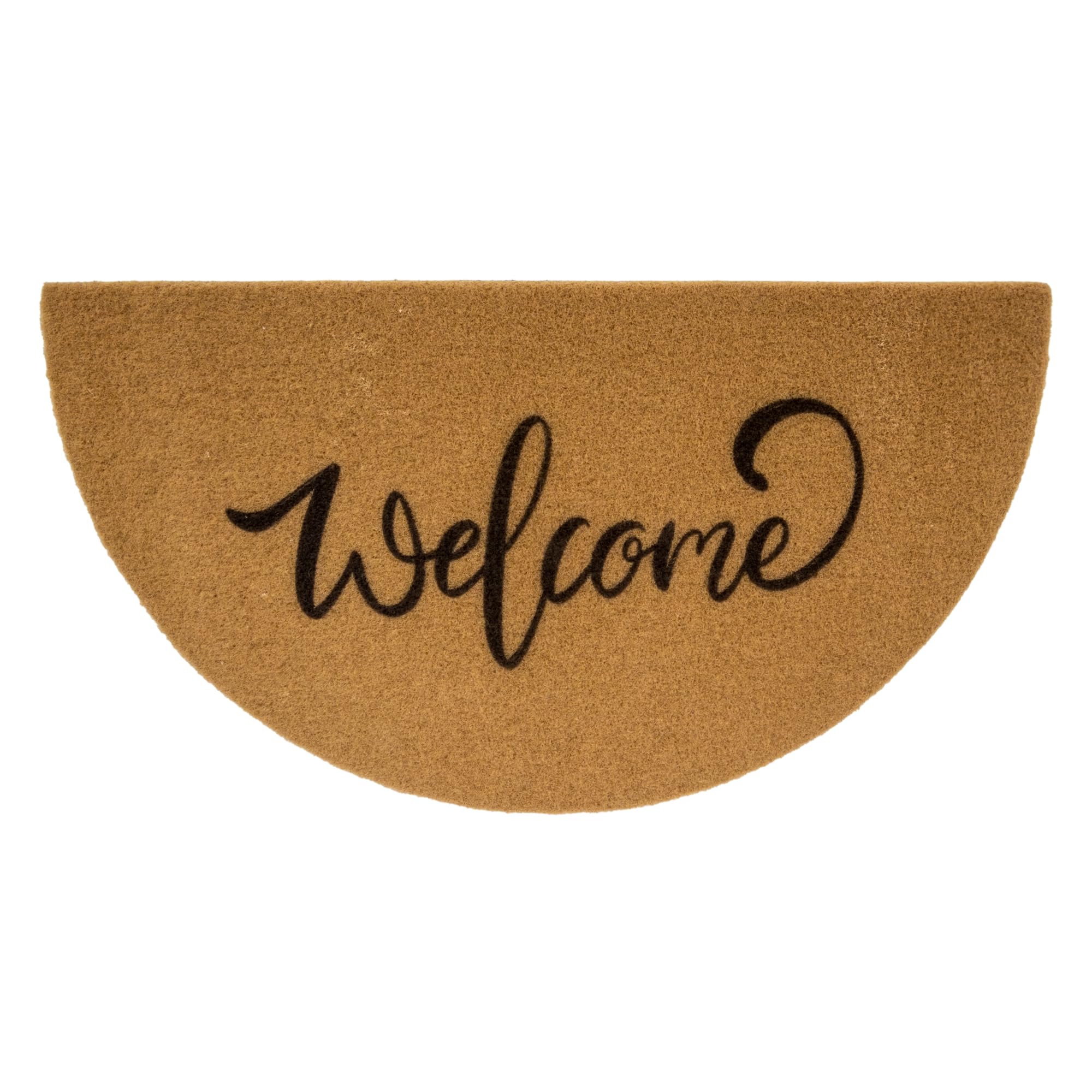 JowTreex Half Round Coir Door Mat - Half Circle Durable Non-Slip Welcome Doormat Indoor Entrance Outdoor Mat Home Decoration 43x75 cm