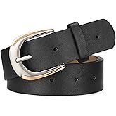 JASGOOD Leather Belts for Women Ladies Casual Belt for Jeans Pants Dresses with Gold and Silver Buckle