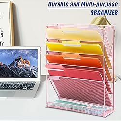 EASEPRES Wall File Holder Organizer, Cute Pink Desk