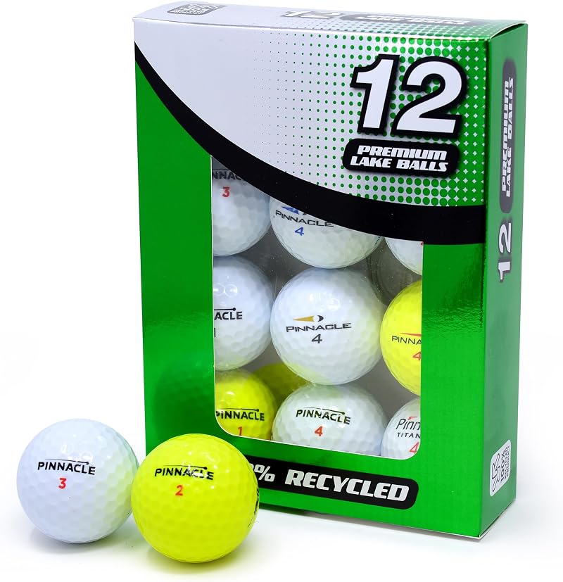 Second Chance Pinnacle Grade A 12 Pack Golf Balls Mixed Lake Balls
