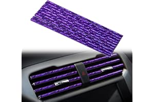AuMoHall 10 Pieces Car Air Conditioner Decoration Strip DIY Interior Moulding Trim for Car Vent Outlet Auto Car Interior Accessories, Violet