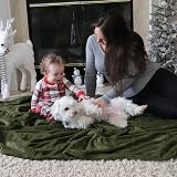 Bedsure Fleece Blanket 220x240 Olive Green 100% Microfiber Soft Throw view 7