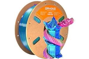 ERYONE Silk Tri Color PLA Filament 3D Printer 1.75mm +/- 0.03mm, Multicolor Filament Tricolor PLA 1KG(2.2lbs) Cardboard Spool, Red Blue Green