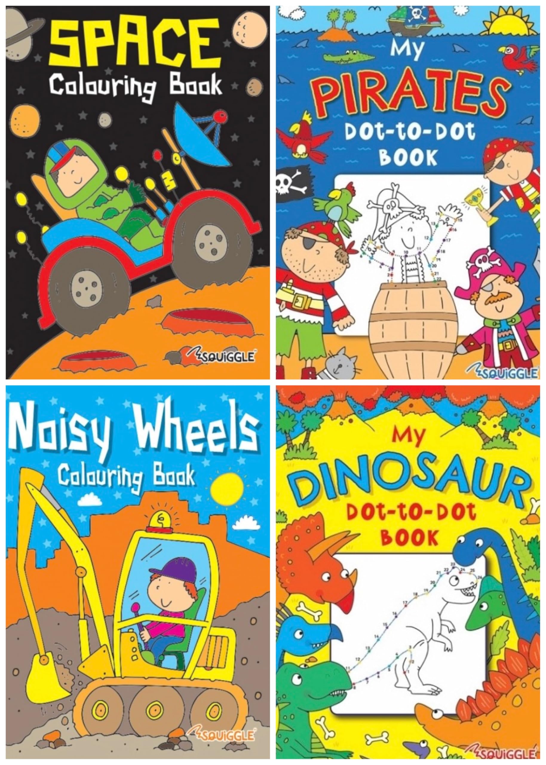 BG Kids Childrens Colouring & Activity Books Set of 4 - Choose Your Set (Set 2)