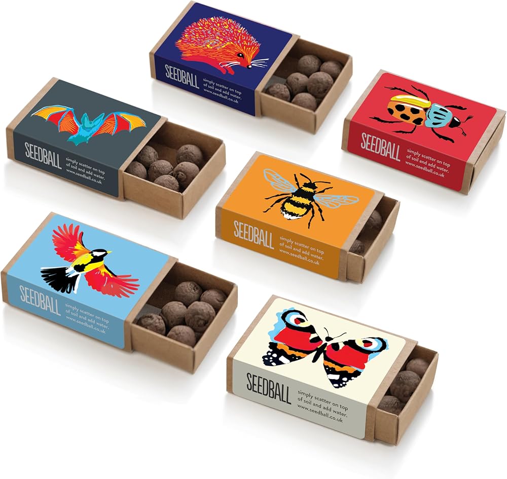 Seedball Wildflower Seed Bombs Wildlife Collection 6 Packs UK