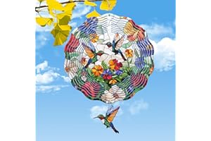 Rngmsi Hummingbird Wind Spinner Gifts for Women, Humming Bird Hanging Wind Spinners Outdoor Gifts for Mom Men Grandma, Bird 3