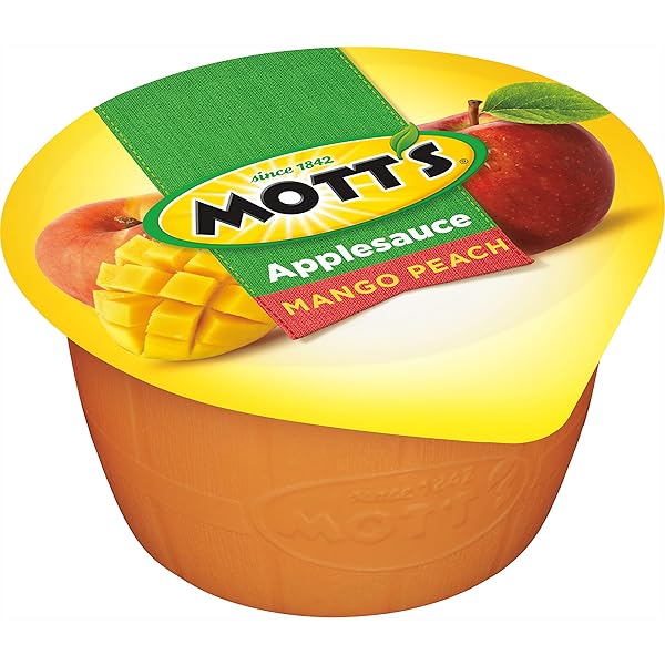 MOTT’S MANGO PEACH APPLESAUCE, 4 OZ CUPS, 6 COUNT
