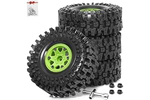 REDSPIDER Plastic 1.9 Beadlock Wheels Tires set(4pcs) Has Super Strong Grip 1.9 beadlock wheels and tires for Axial SCX10 90046 UTB18 TRX4 SCX10