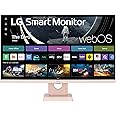 LG 27SR50F-P Smart Monitor 27-Inch FHD (1920x1080) IPS Display, webOS 23, HDR 10, x2 Built-in Speakers, AirPlay 2, Screen Share, Bluetooth, ThinQ App, Remote Control, Pink