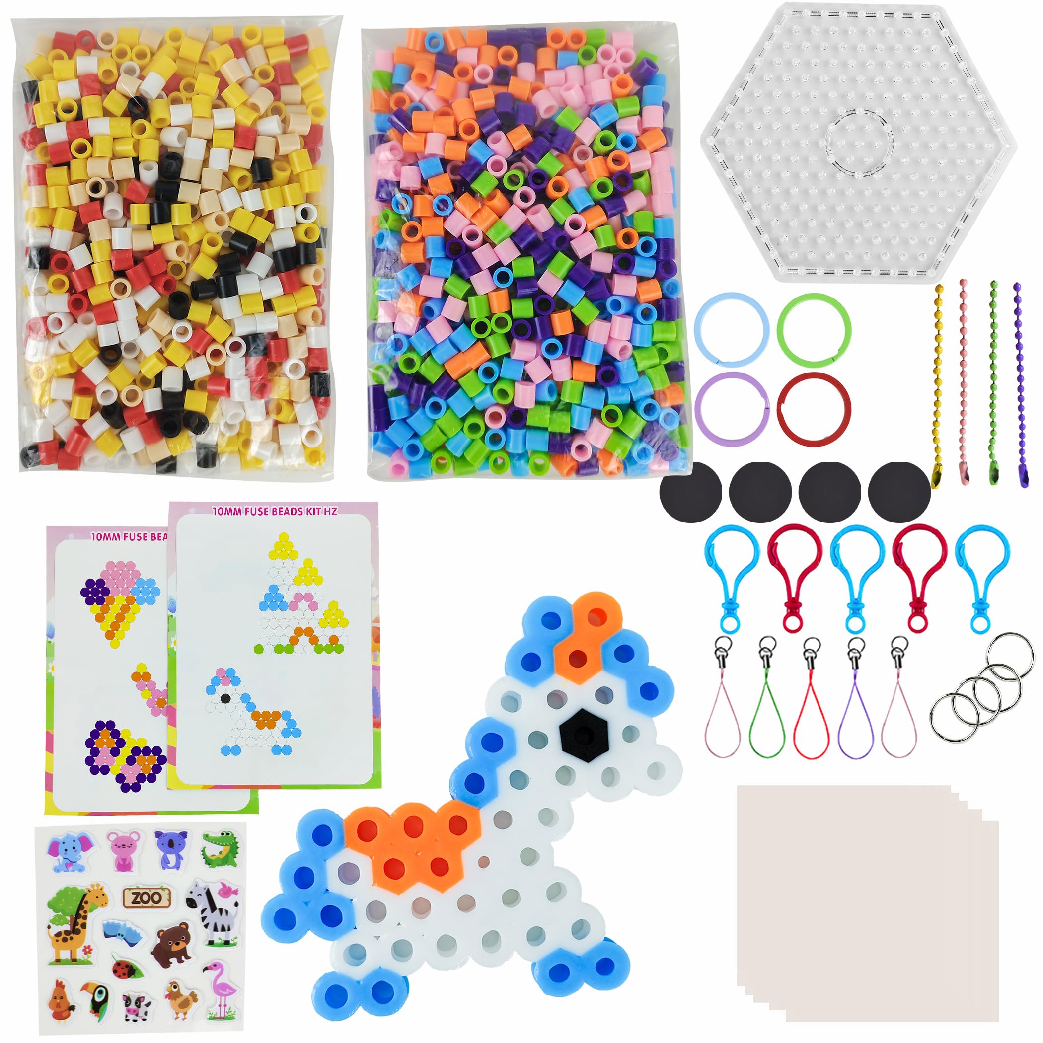 Yowamho 10mm Fuse Beads Kit - 1000 Pcs Big Iron Beads Set, Art Crafts Set for Kids Ages 6+, Girls Boys Gift, Easter Christmas Birthday Present.(Princess Series) — image 1