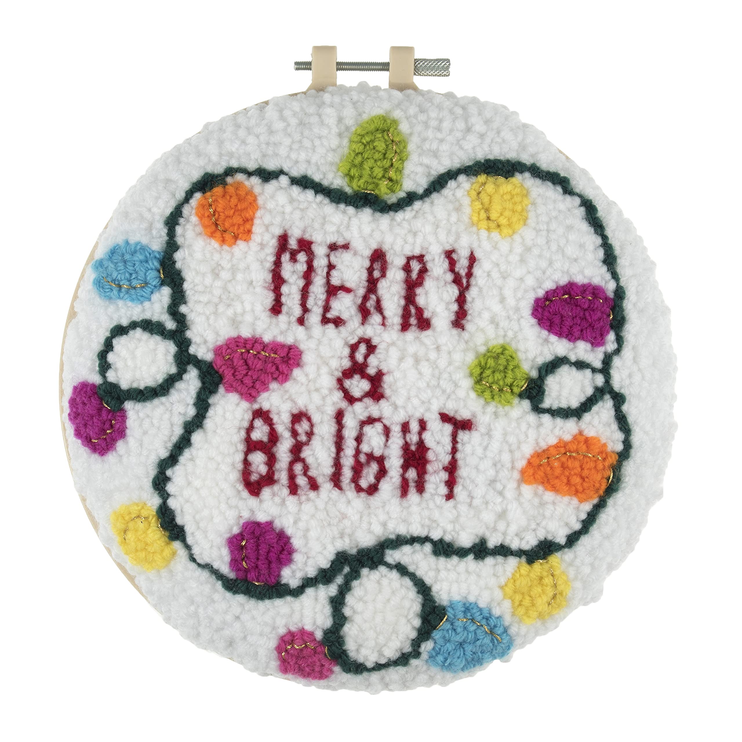 Trimits Punch Needle Hoop Kit, 20.3cm (8in), Merry & Bright