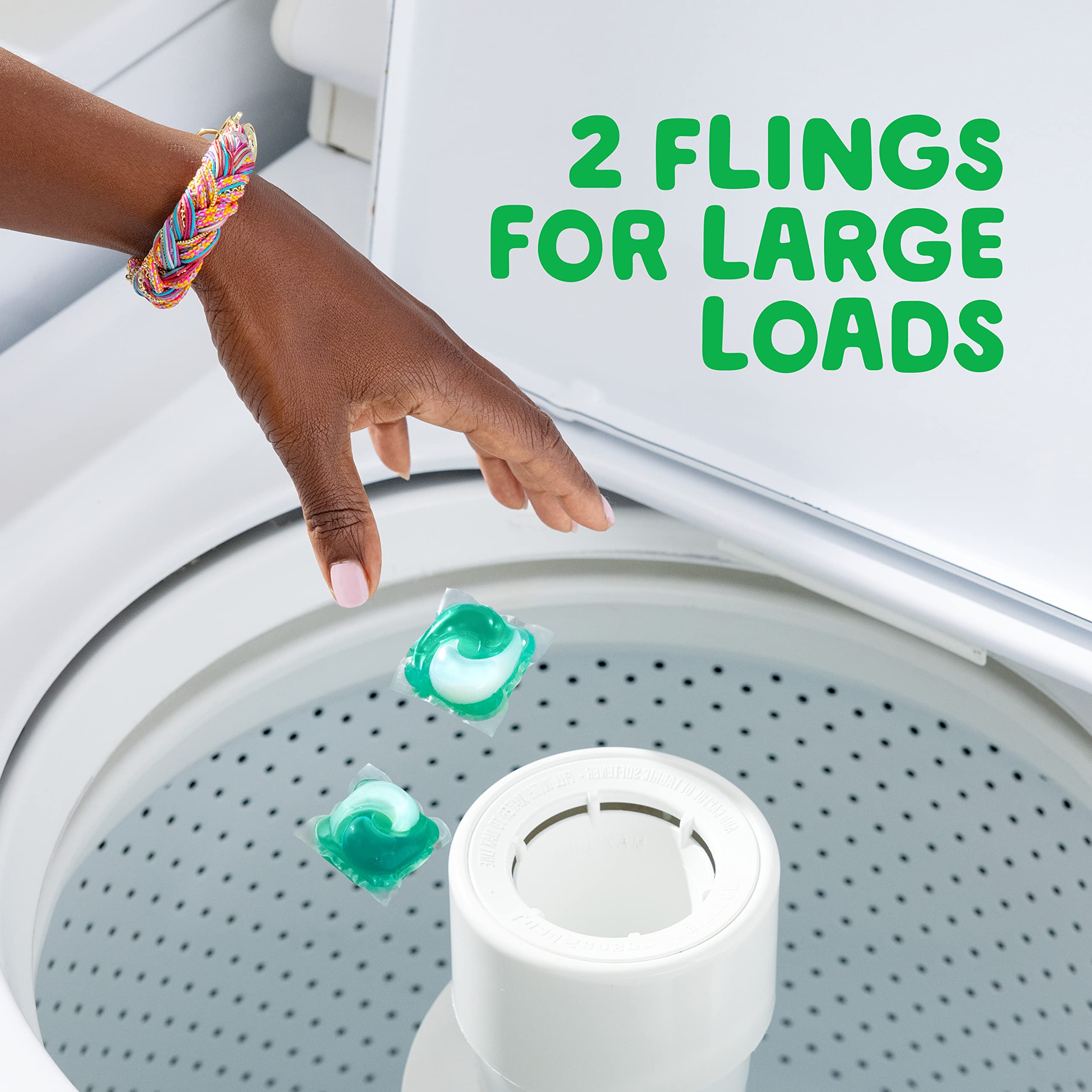 Gain flings Ultra Oxi Laundry Detergent Pacs 3-in-1 HE Compatible, Waterfall Delight Scent, 76 Count