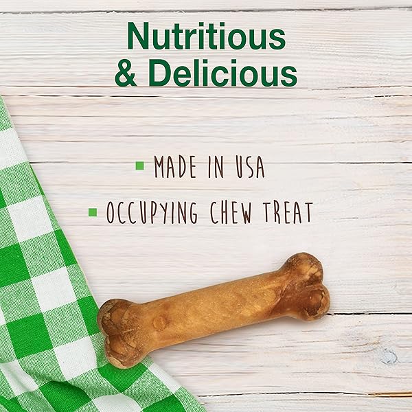 NYLABONE HEALTHY EDIBLES NATURAL DOG CHEWS LONG LASTING BACON FLAVOR TREATS FOR DOGS, X-SMALL/PETITE (8 COUNT)