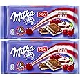 2 Pcs Milka Alpine Milk Chocolate Bars Vanilla Cherry Cream