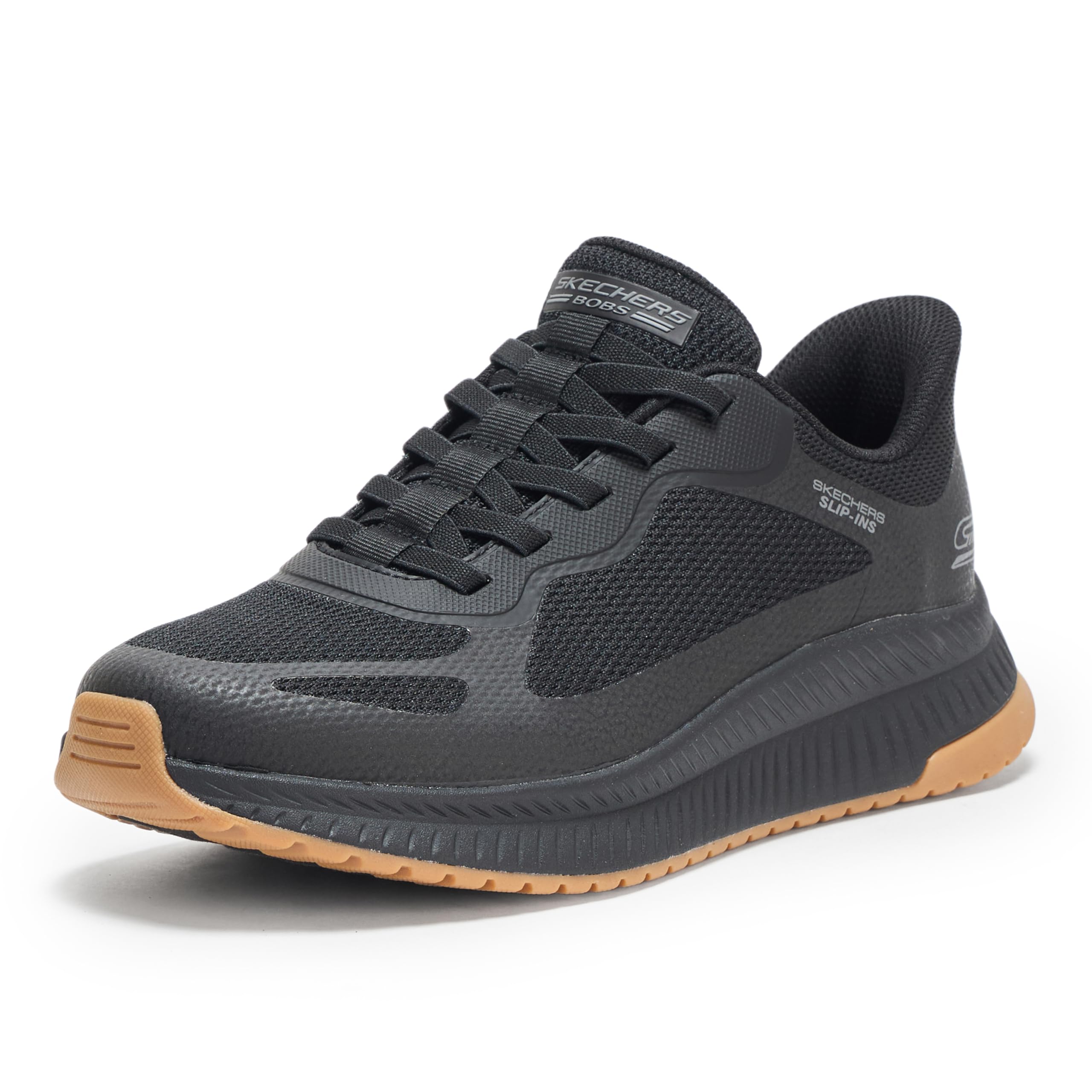 Photo 1 of Skechers Men's Hands Free Slip-ins-Bobs Sport Squad Chaos 4 Sneaker, Black/Black, 9 Wide