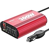 300Watt Pure Sine Wave Power Inverter DC 12volt to AC 120volt Car Converter Adapter with Dual USB Ports for Smartphones Lapto