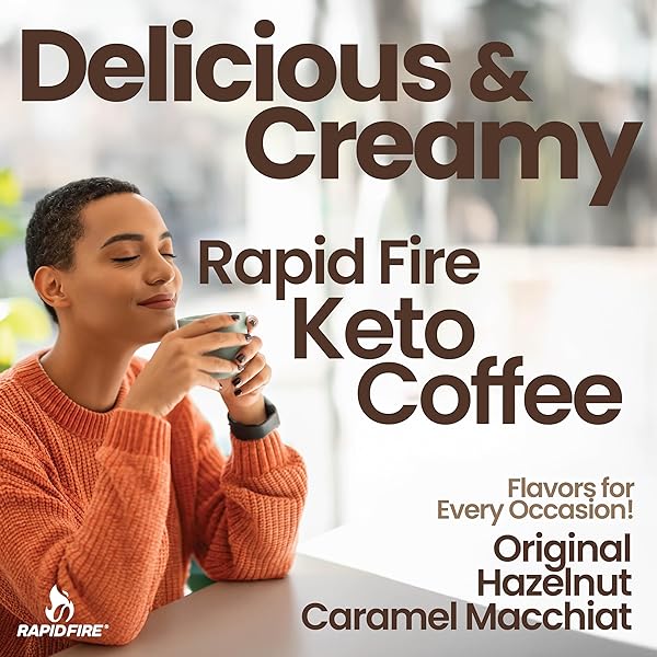 RAPID FIRE KETOGENIC FAIR TRADE INSTANT KETO COFFEE MIX SUPPORTS ENERGY METABOLISM WEIGHT LOSS KETOGENIC DIET CANISTER 15 SERVINGS, ORIGINAL, 7.93 OUNCE