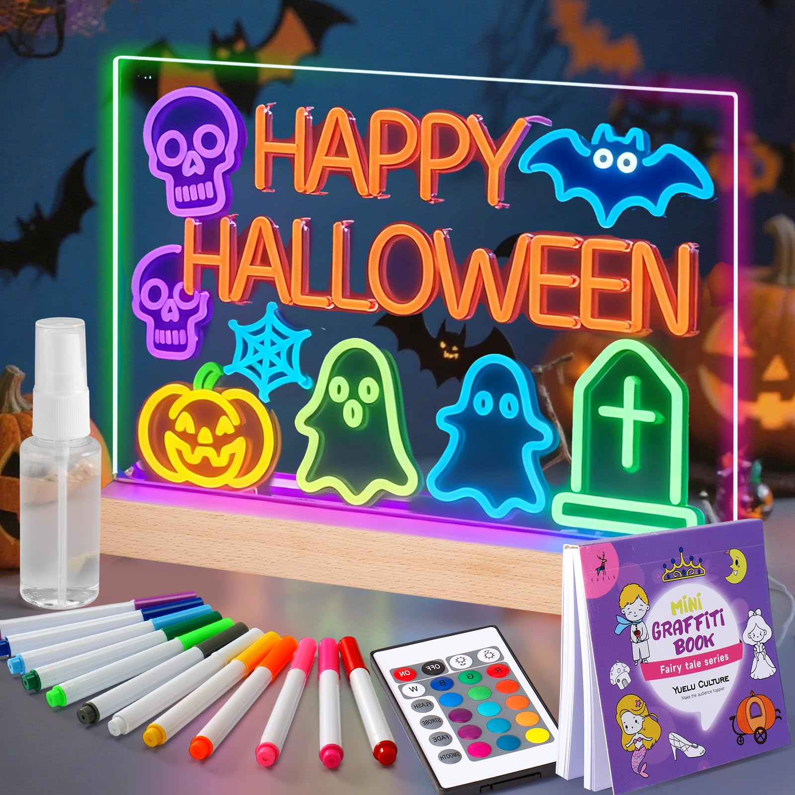 Photo 1 of BUSOHA LED Light Up Drawing Board for Kids - Detachable Kids Note Board Toy with Remote Control,Thickened Acrylic Board,Dry Erase Board Drawing Tablet,12 Markers Trendy Gift for Girls
