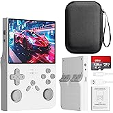 R40 Retro Handheld Game Console with Storage Case - Open Source System,3.5" IPS Screen, 18,000+ Classic Games, 128G TF Card, 3000mAh Battery, Portable Gaming Player for Travel, White