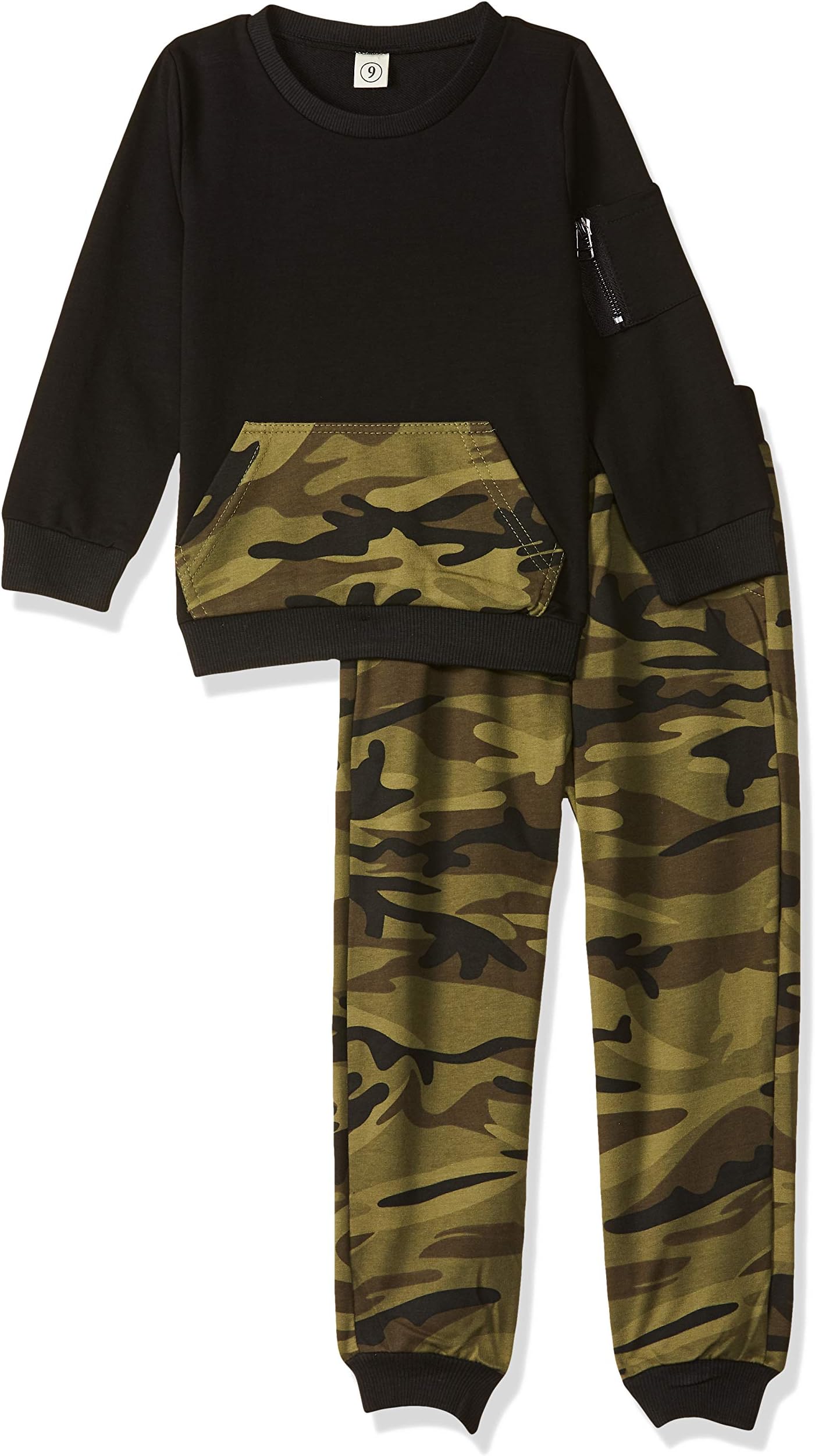 Zhaoyi by Hopscotch Boy's and Girl's Multi Full Sleeves T-Shirt and Pant Set-