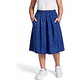 EASWEET Girls Flowy A-Line Skirt 6-14 Years, Summer Midi Skirts Kids for School, Viscose from Bamboo