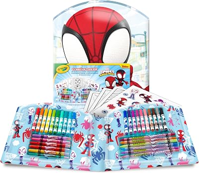 - Caso Criativo do Spidey, 40 Peças, Kit de colorir portátil com marcadores, lápis, ceras, páginas para colorir e autocolantes laváveis, 04-4017