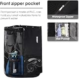 WANDF Swim Bag Mesh Drawstring Backpack with Wet Pocket XL Black view 4