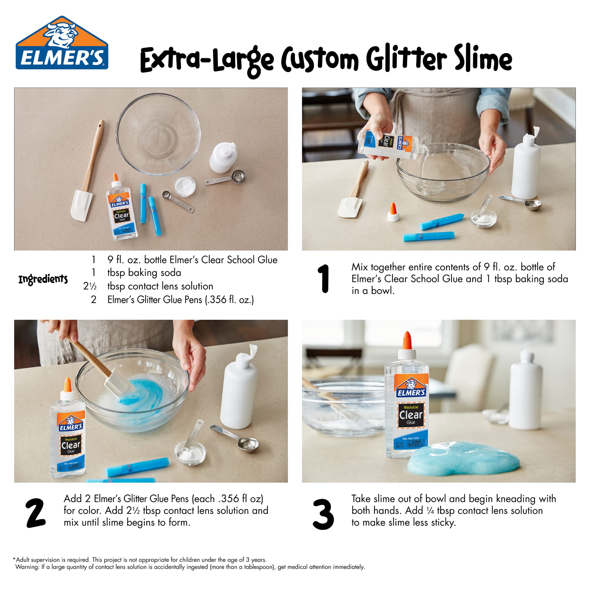 Elmer's washable clear glue 4 count