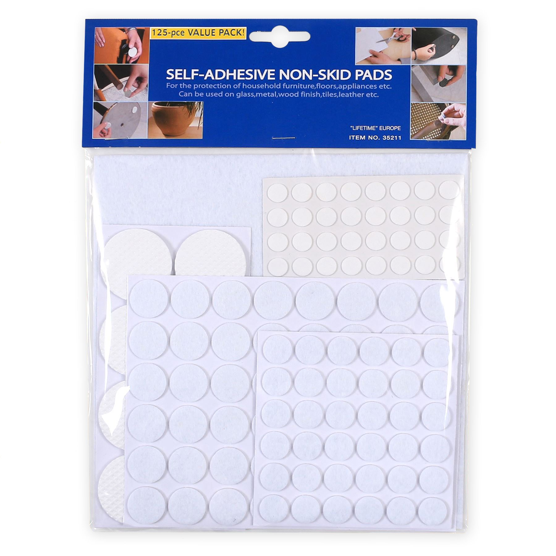 2 Packs Of 125 Self Adhesive White Felt Furniture Pads | Wood Laminate Floor Protectors