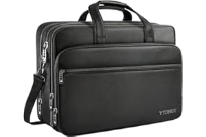 Ytonet Gaming Laptop Briefcase 18 Inch, Expandable Extra Large Case for Computer, Water Resistant Bag for Men With Luggage Strap, Work Travel Carrying Case, Black
