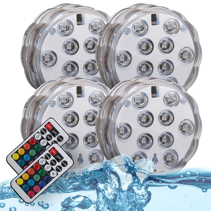 B.K.Licht LED Unterwasserlicht | Aquariumlicht | Unterwasserbeleuchtung | Teichbeleuchtung | inkl. Fernbedienung | Farbwechse