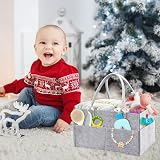 Yueshop Grey Felt Baby Diaper Caddy Nursery Storage Organizer view 5