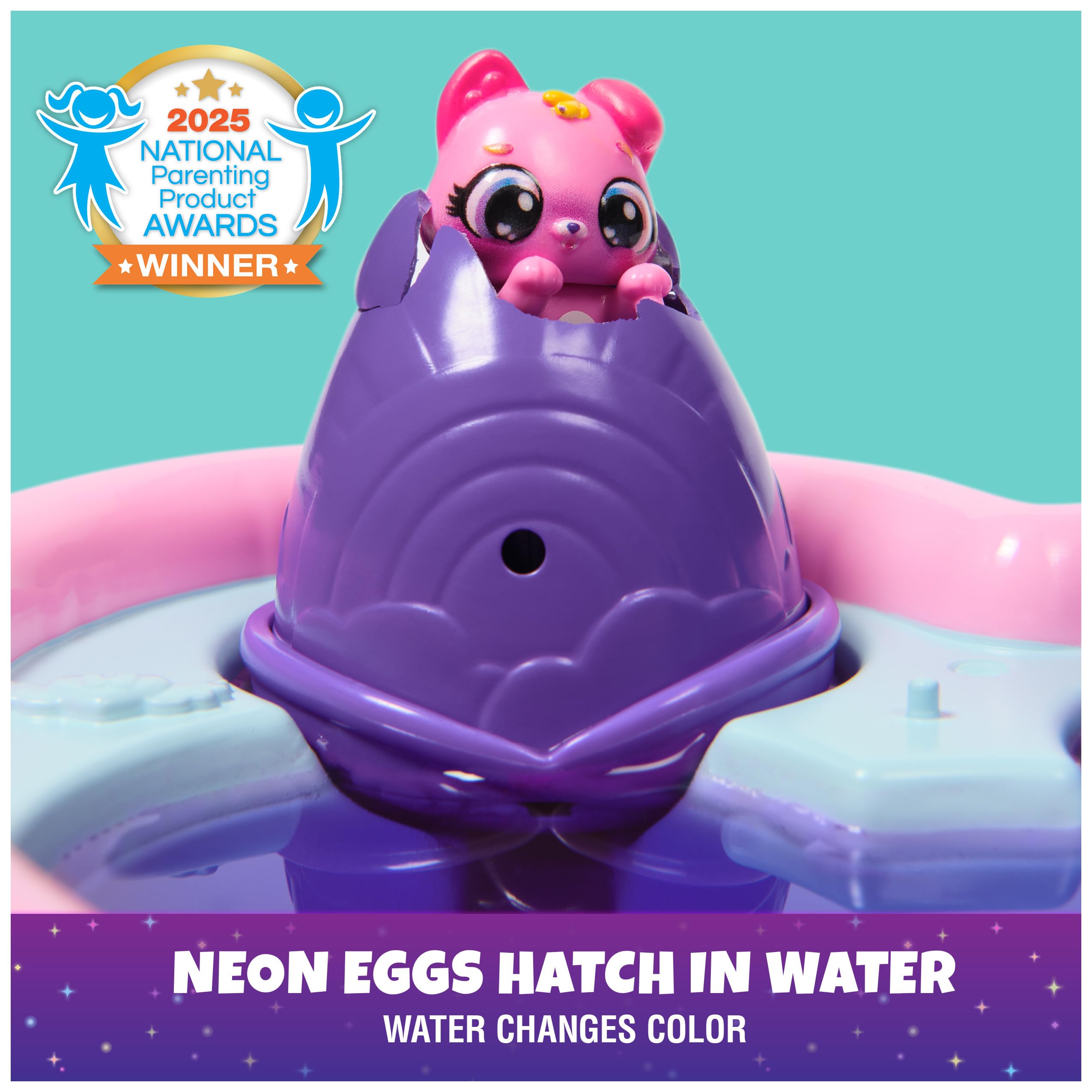 Hatchimals Alive, Neon Rainbow Bestie Pool Party with 2 BFF Figures in Color Reveal Eggs, 14 Accessories, Gifts & Stocking Stuffers for Girls & Boys Ages 3 & up