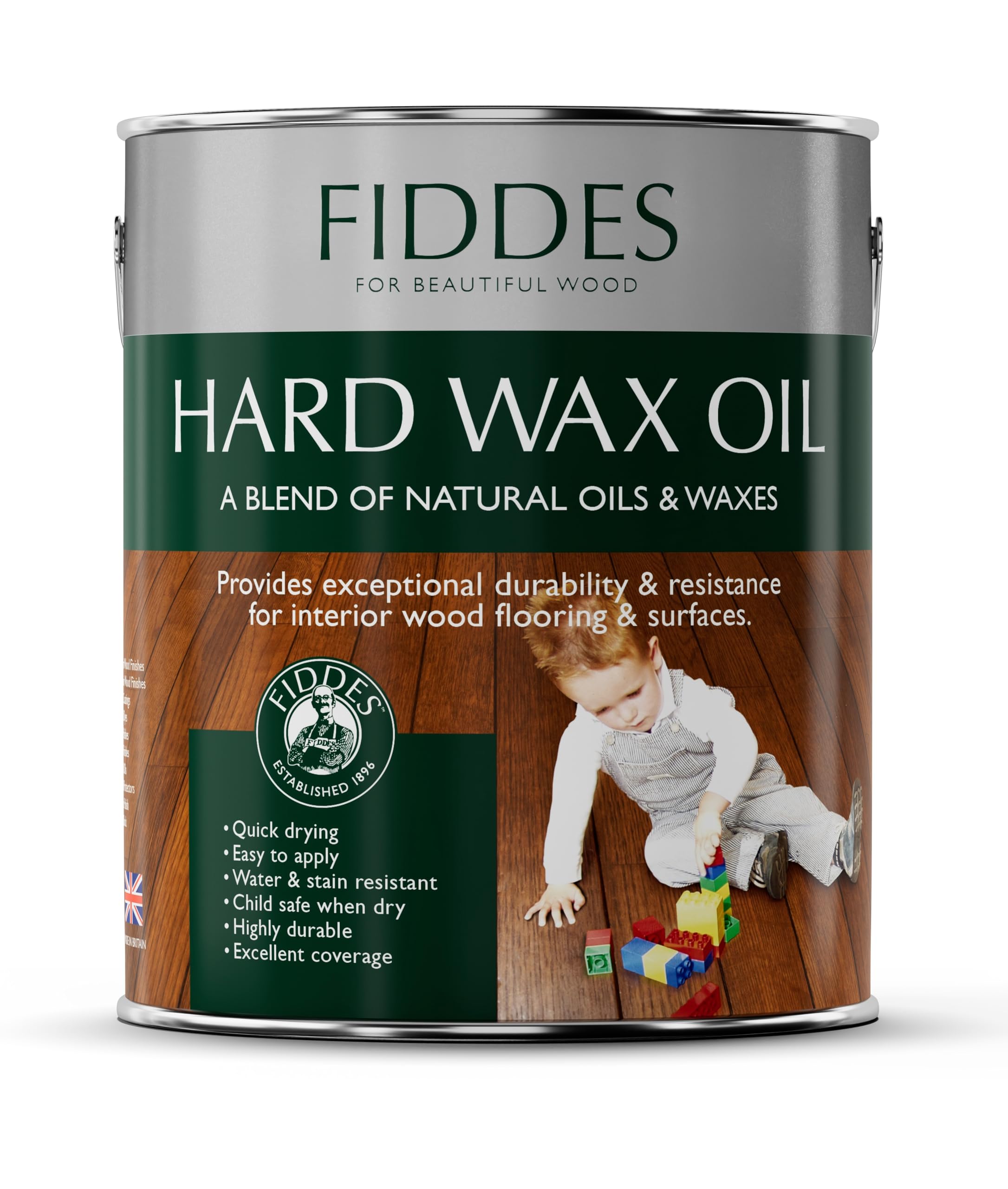 Fiddes Satin Finish Hard Wax Oil 2.5 Litre, Belgium Grey