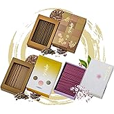 Hasegawa Original Japanese Low Smoke Incense | 3-Variety Pack | Blends of Agarwood, Sandalwood, Rose, and Sakura (Cherry Blossom) Scents (2 Agarwood & Sandalwood + Sakura)