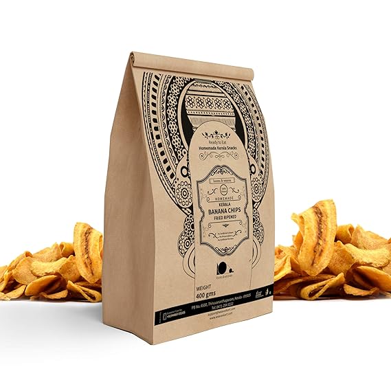 Looms & Weaves Fresh Homemade Fried Ripened Banana Chips - 400 gm