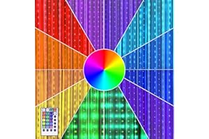 KPROE Fairy Curtain Lights - 16-Color Changing String Lights with Remote, 4 Lighting Modes, Rainbow Backdrop for Christmas, Weddings, Parties & Room Decor
