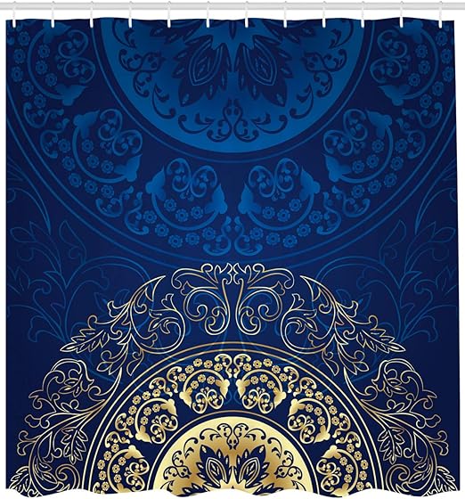 Amazon Com Lunarable Royal Blue Shower Curtain Vintage Eastern