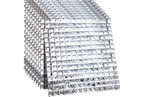 Geetery 20 Sheets 12 x 12 Inches Mirror Glass Mosaic Tile Disco Mirror Tiles Backsplash Crystal Diamond Tile for Kitchen Bathroom Laundry Wall DIY Picture Frame Decoration
