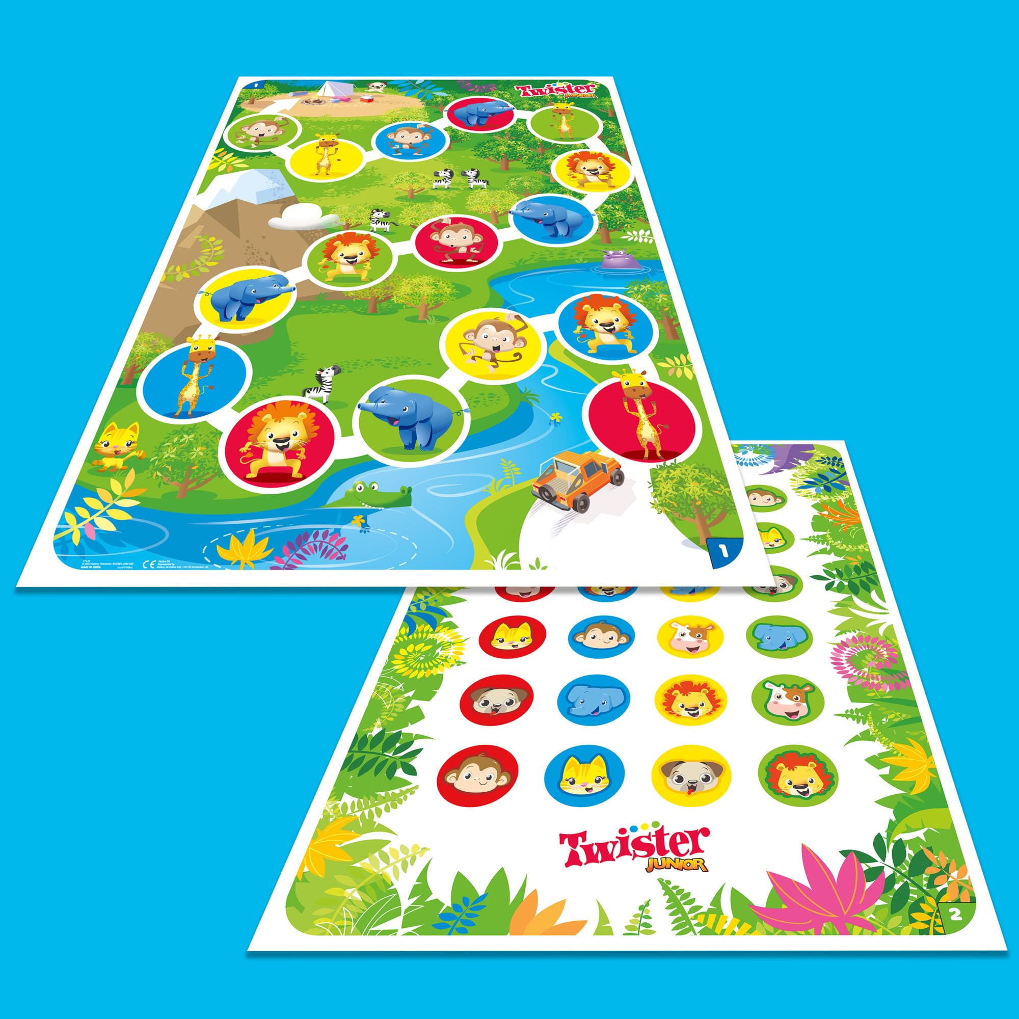 Hasbro Gaming Twister Junior Game, Animal Adventure 2-Sided Mat, 2 Games in 1, Party Game for Kids Ages 3 and Up and 2-4 Players (Amazon Exclusive)