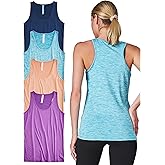 Ultra Performance Womens Athletic Workout Tank Tops 4 Pack Women's Running Shirts Casual Loose fit Gym Tanks for Women