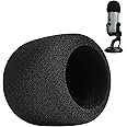 PhantAccy Pop Filter/Windscreen for Blue Yeti and Yeti Pro Microphones, Foam Mic Cover for Filtering Plosives and Hissing Noise