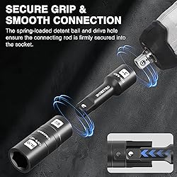 WORKPRO 5PCS Impact Socket Set 1/2" Drive, Lug Nut