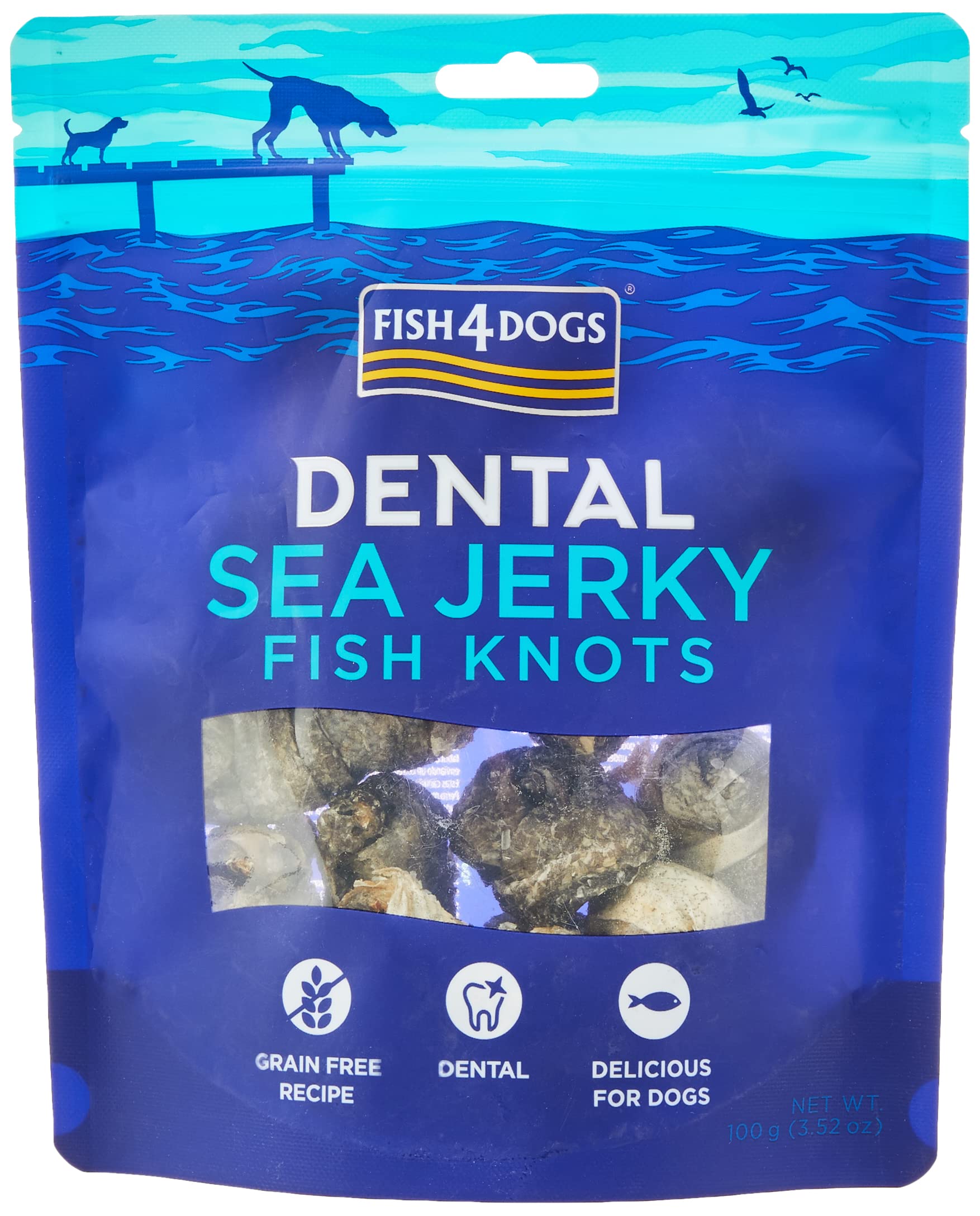 Fish4Dogs Dental Sea Jerky Knots, Fish, 0.1 kg
