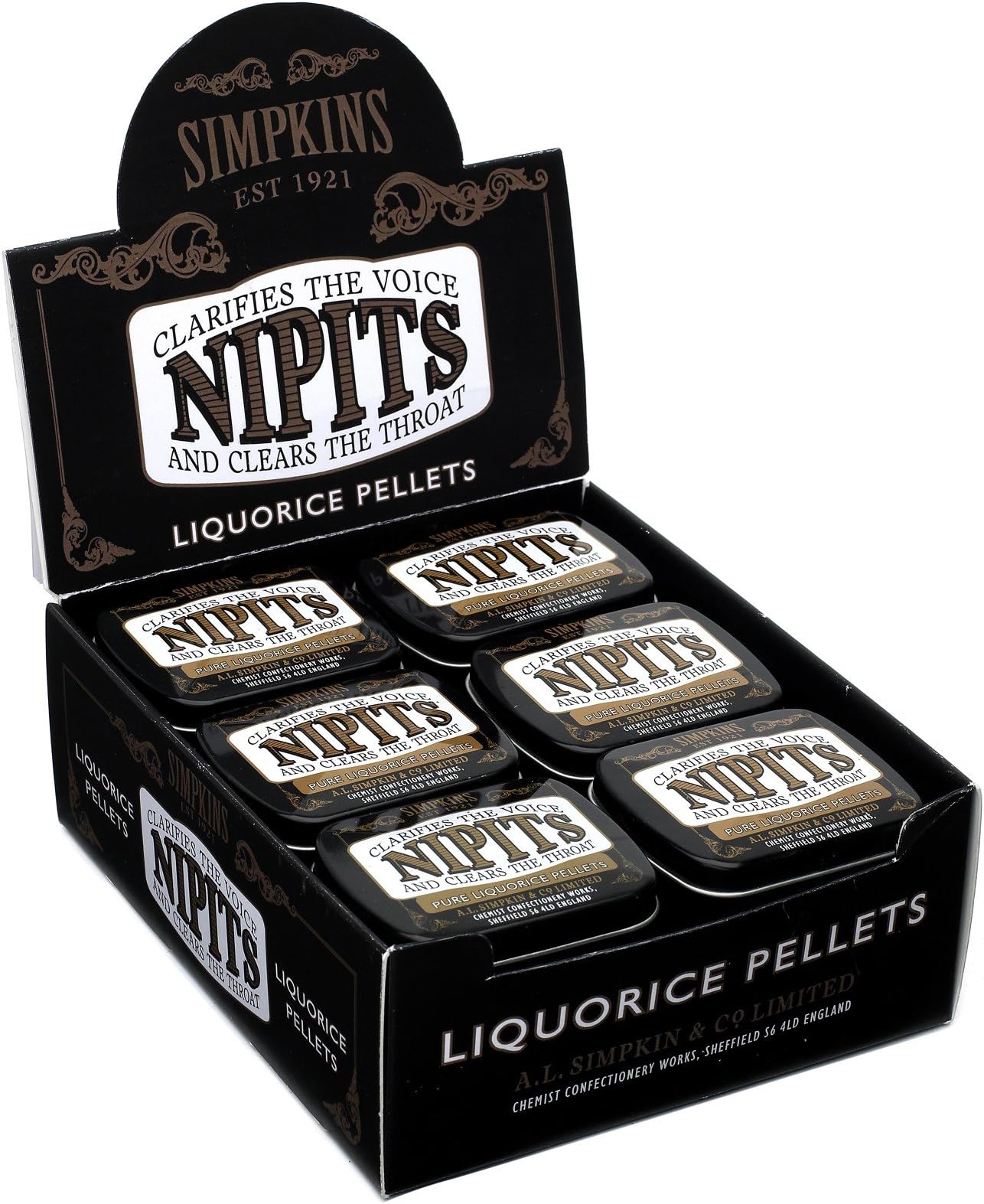 Simpkins Nipits Pure Liquorice Pellets Original 18 x Pocket-Size Tins