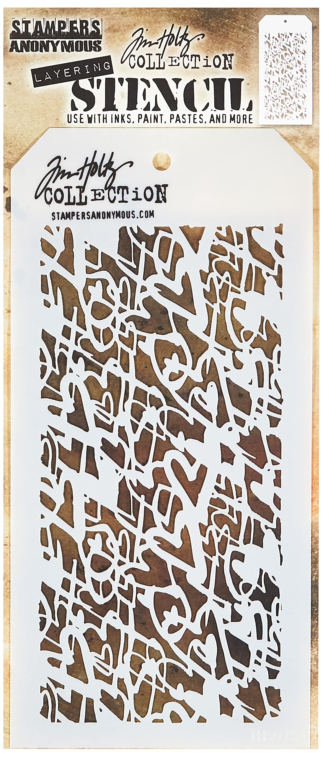 Stampers Anonymous Tim Holtz Heartstruck Stencil, Transparent,28.3 x 11.4 x 0.1 cm