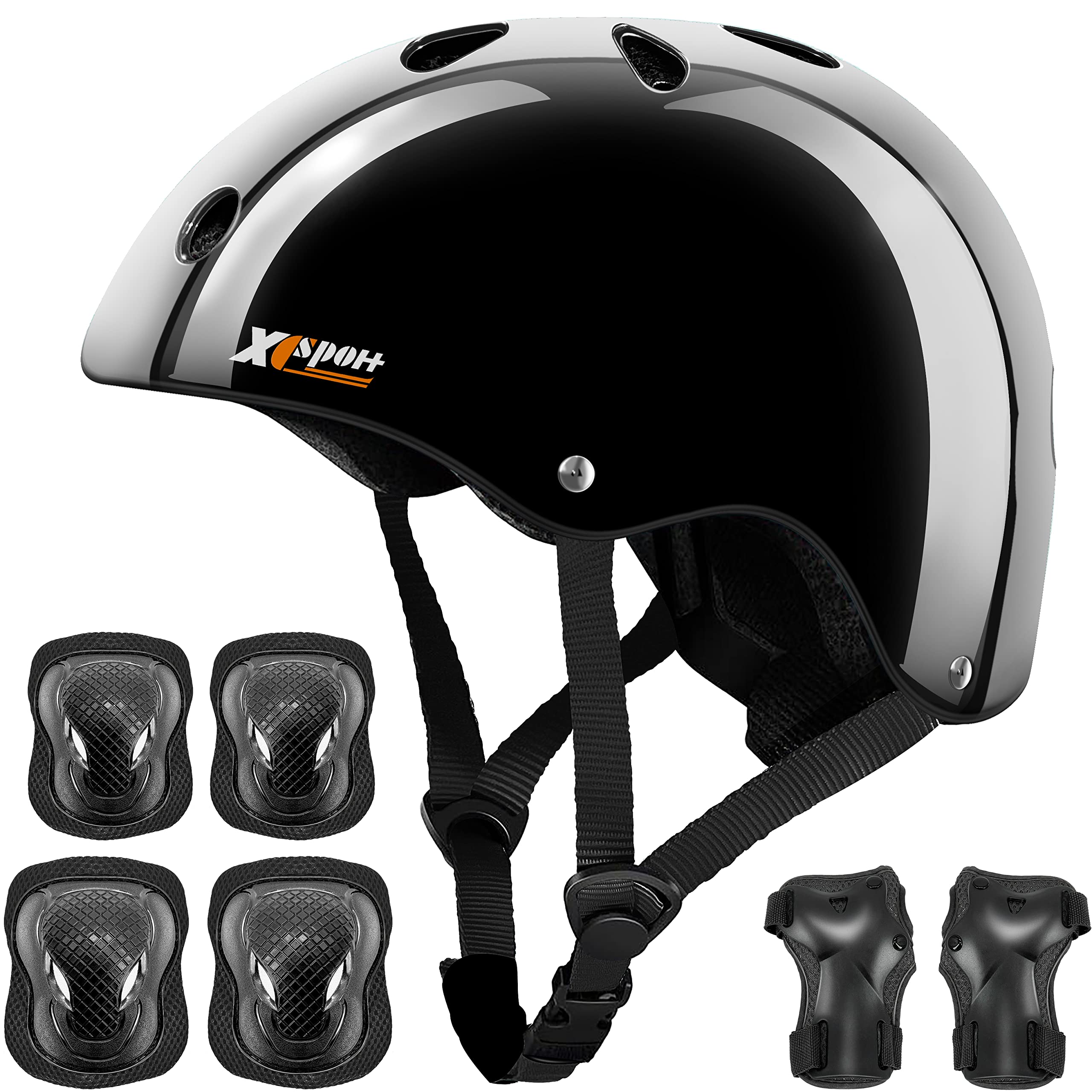 Kids Helmet and Pads Set, Toddler Boys Girls Bike Protective Gear with Knee & Elbow Pads Wrist Guards for Skateboard Bicycle BMX Hoverboard Scooter Rollerblading CPSC ASTM CE Certified