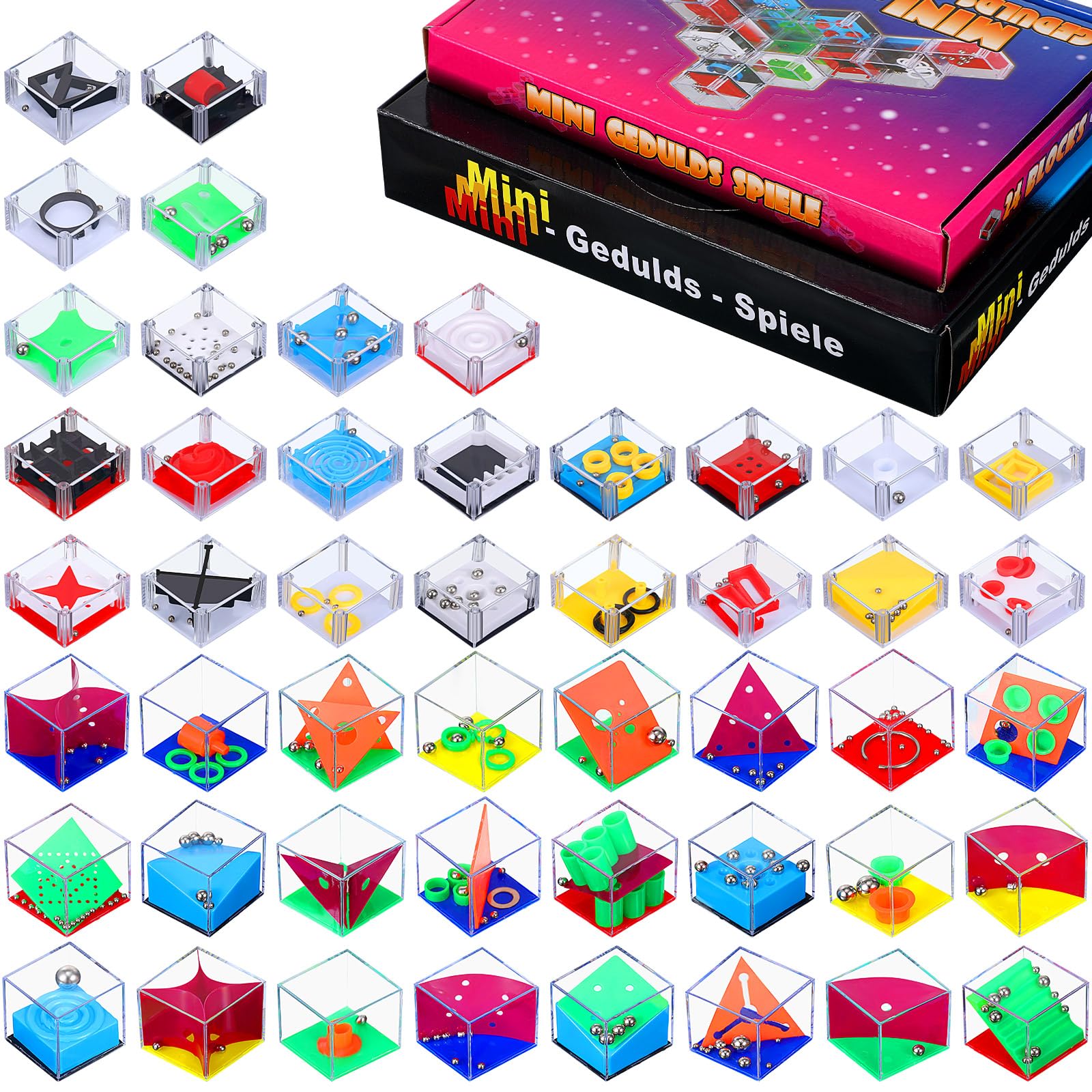 Photo 1 of Lenwen 48 Pieces Brain Teaser Puzzles Cubes mini Puzzle Party Favors Goodie Bags Stuffers Games Challenge Decompression for Adults(Cute Style)