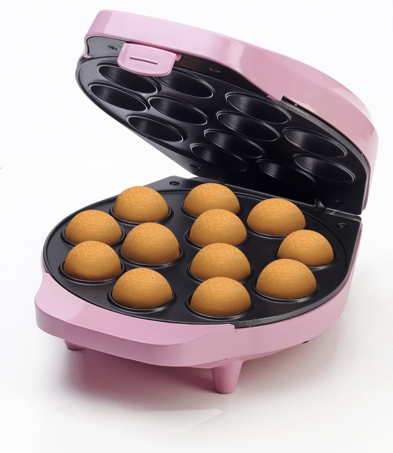 Bestron Cake-Pop Maker im Retro Design, Sweet Dreams, Antihaftbeschichtung, 700 Watt, Rosa